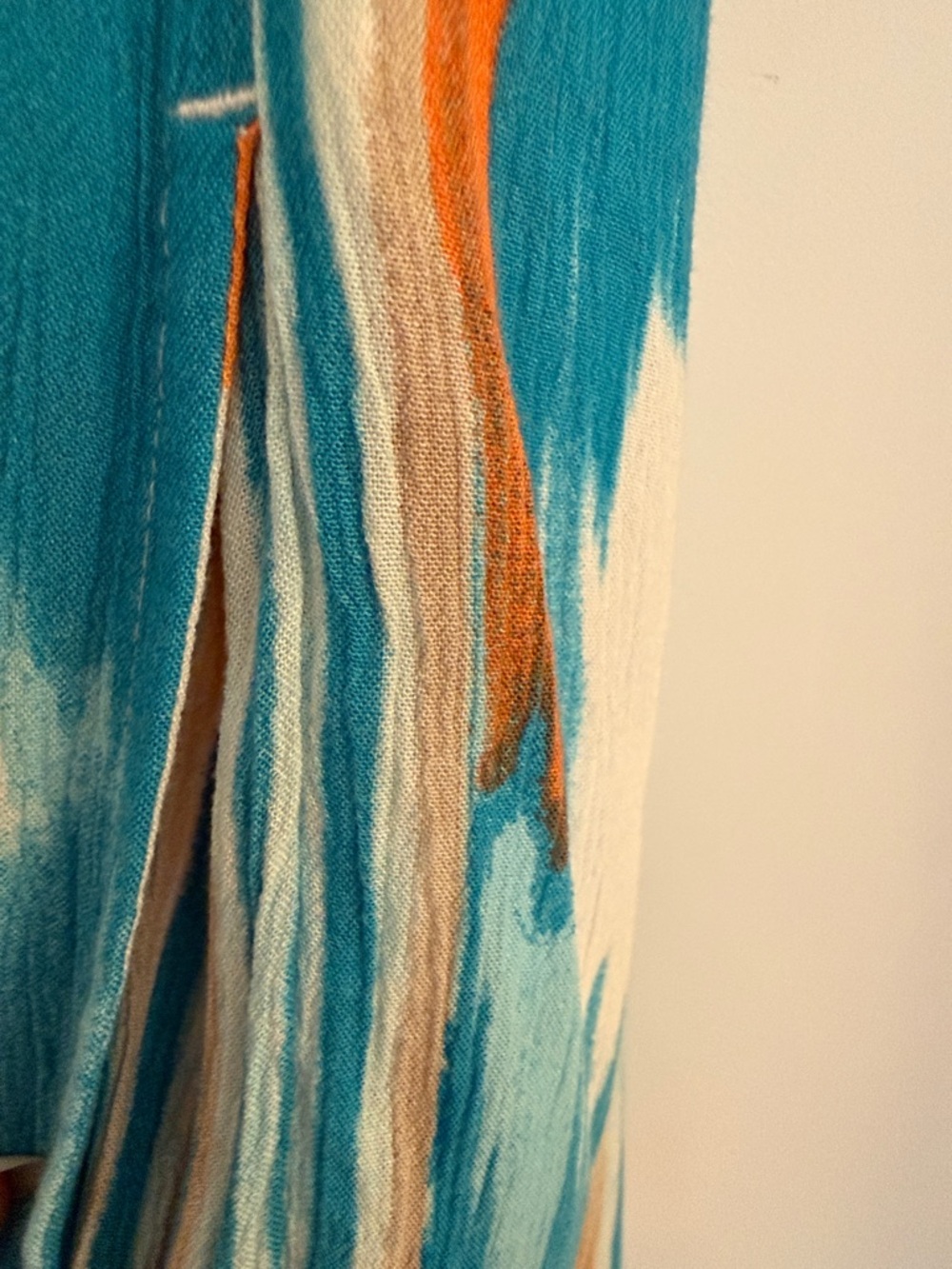 Chico’s Casual Teal & Orange Printed Tiered Babydoll Dress - Picture 5 of 8